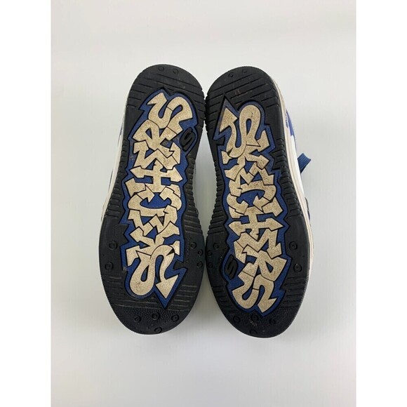 Skechers SKX Leather Sneakers Blue Black White 91787L Lace Up Youth Boys Size 3 - Picture 11 of 11